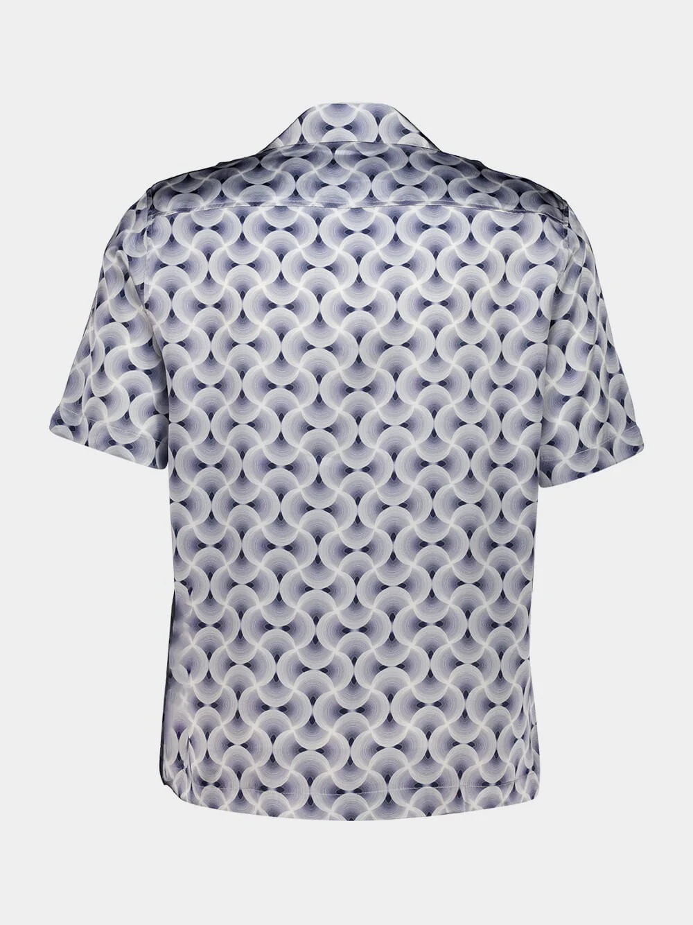 Navy Roberto Silk Printed Shirt - Image 2