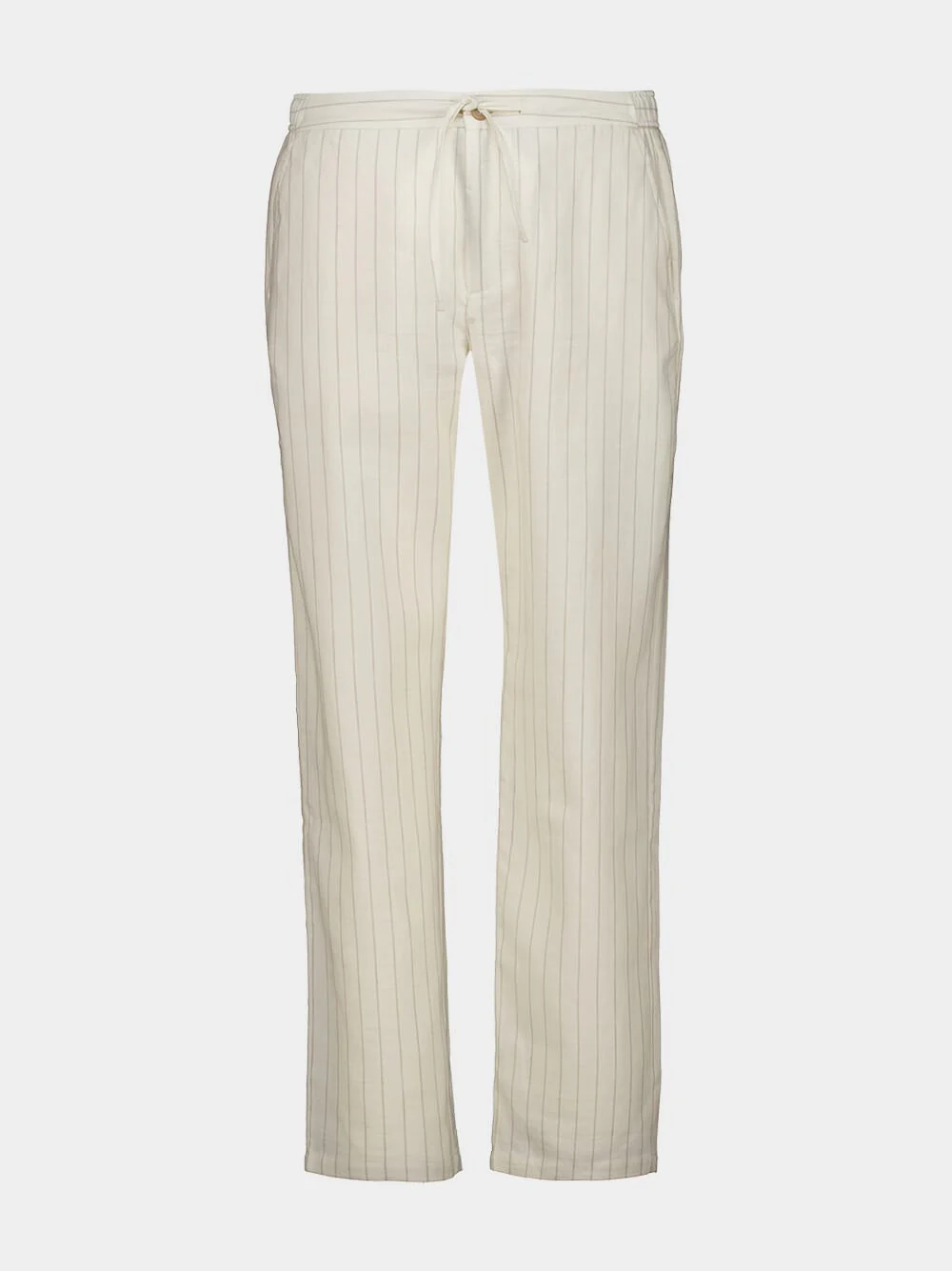 Ivory Pinstripe Drawstring Trousers