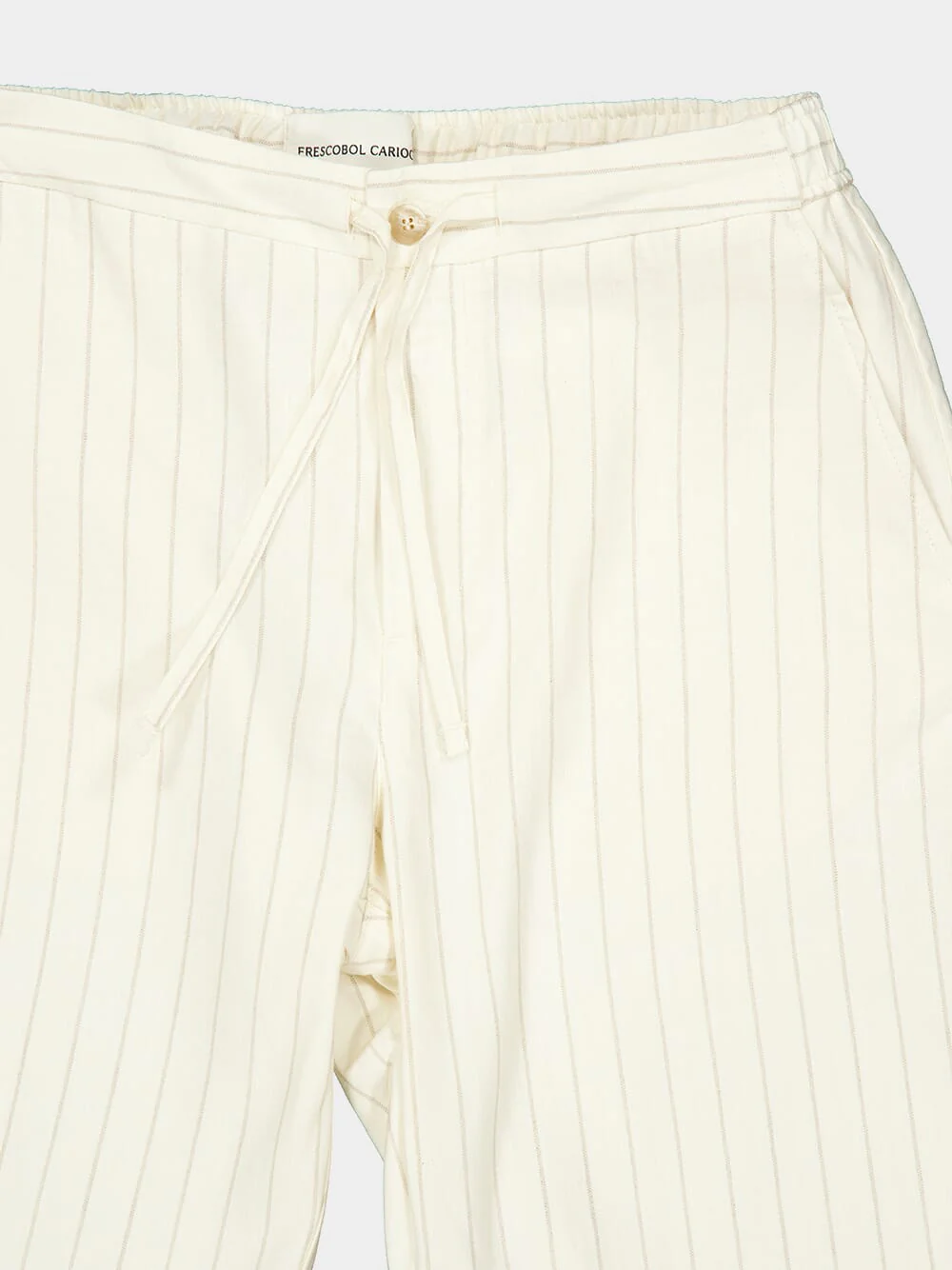Ivory Pinstripe Drawstring Trousers - Image 3