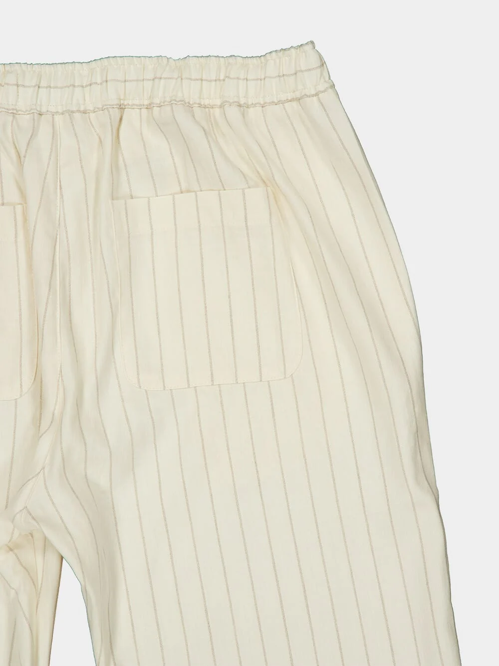 Ivory Pinstripe Drawstring Trousers - Image 4