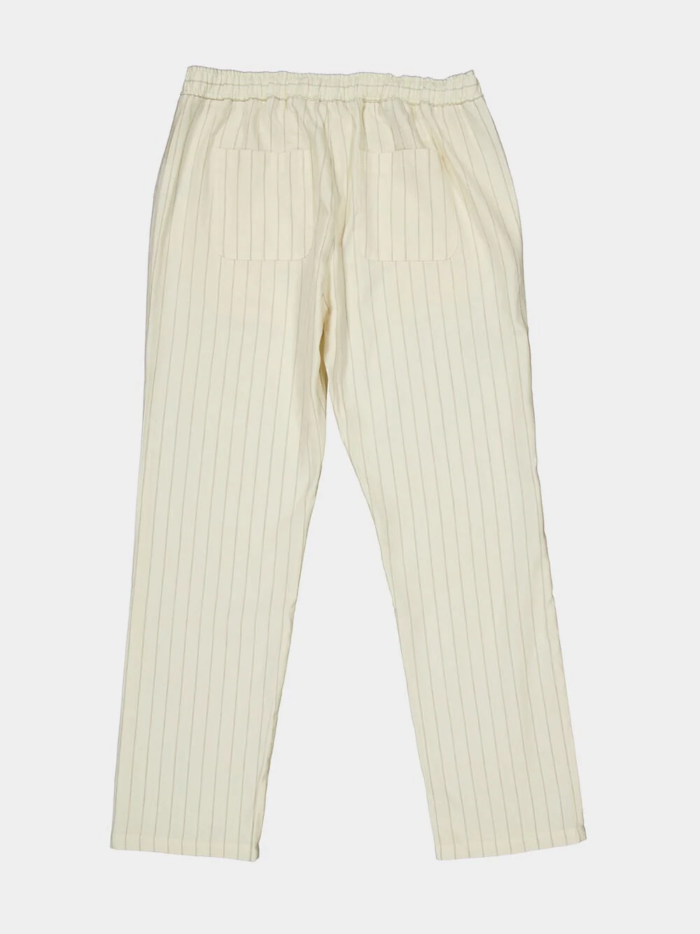 Ivory Pinstripe Drawstring Trousers - Image 6