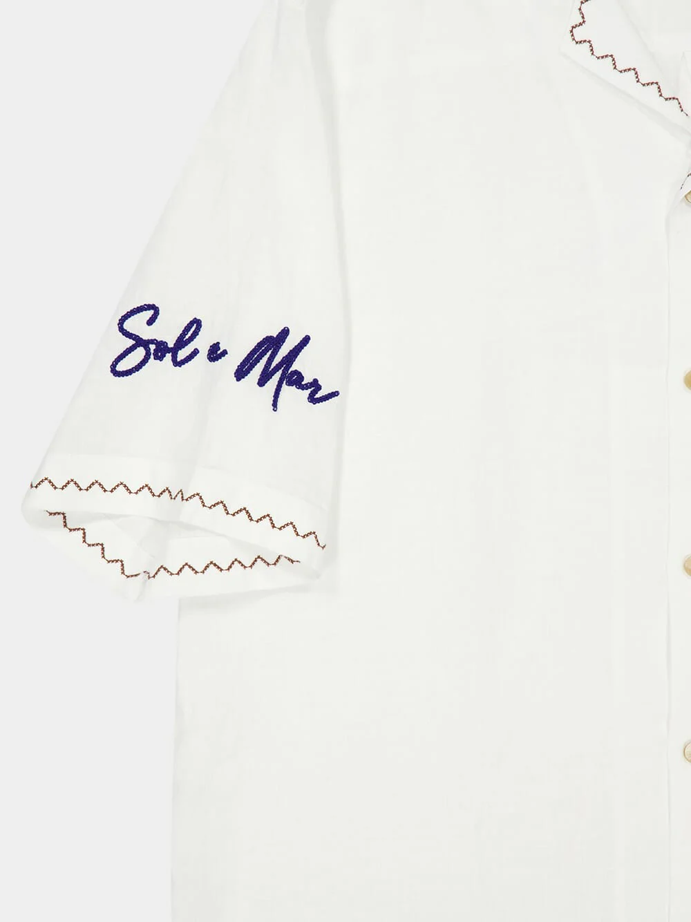 White Alves Embroidered Linen Shirt - Image 5