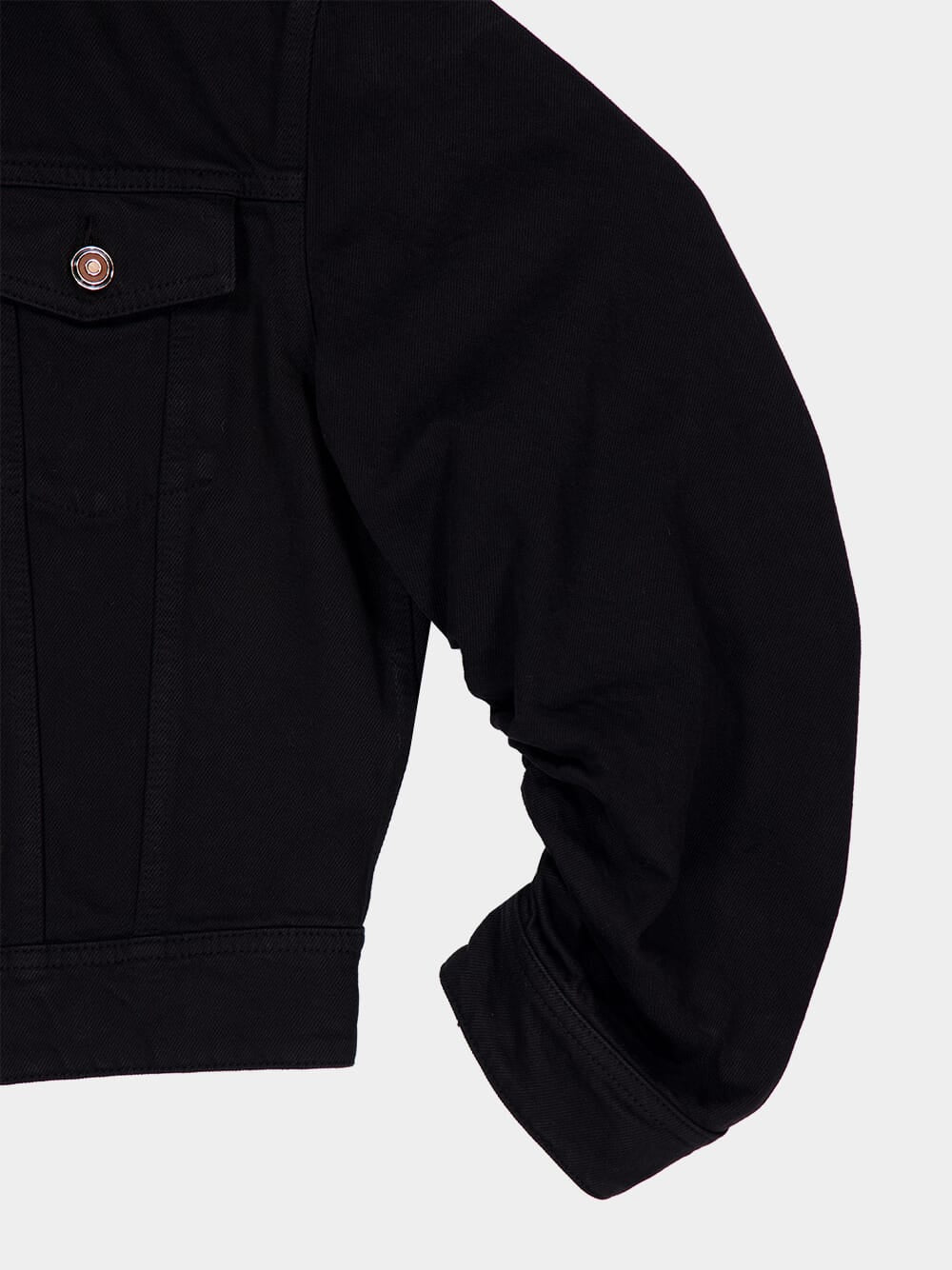 Black Adira Cropped Denim Jacket - Image 5