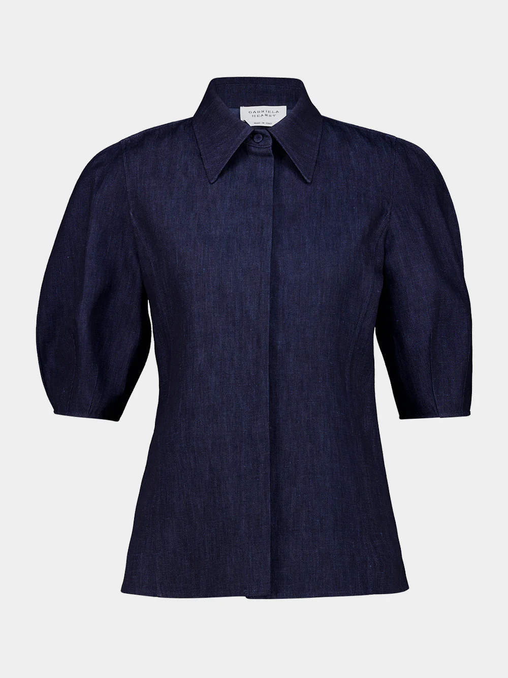 Blue Denim Sansi Short Sleeve Collar Top