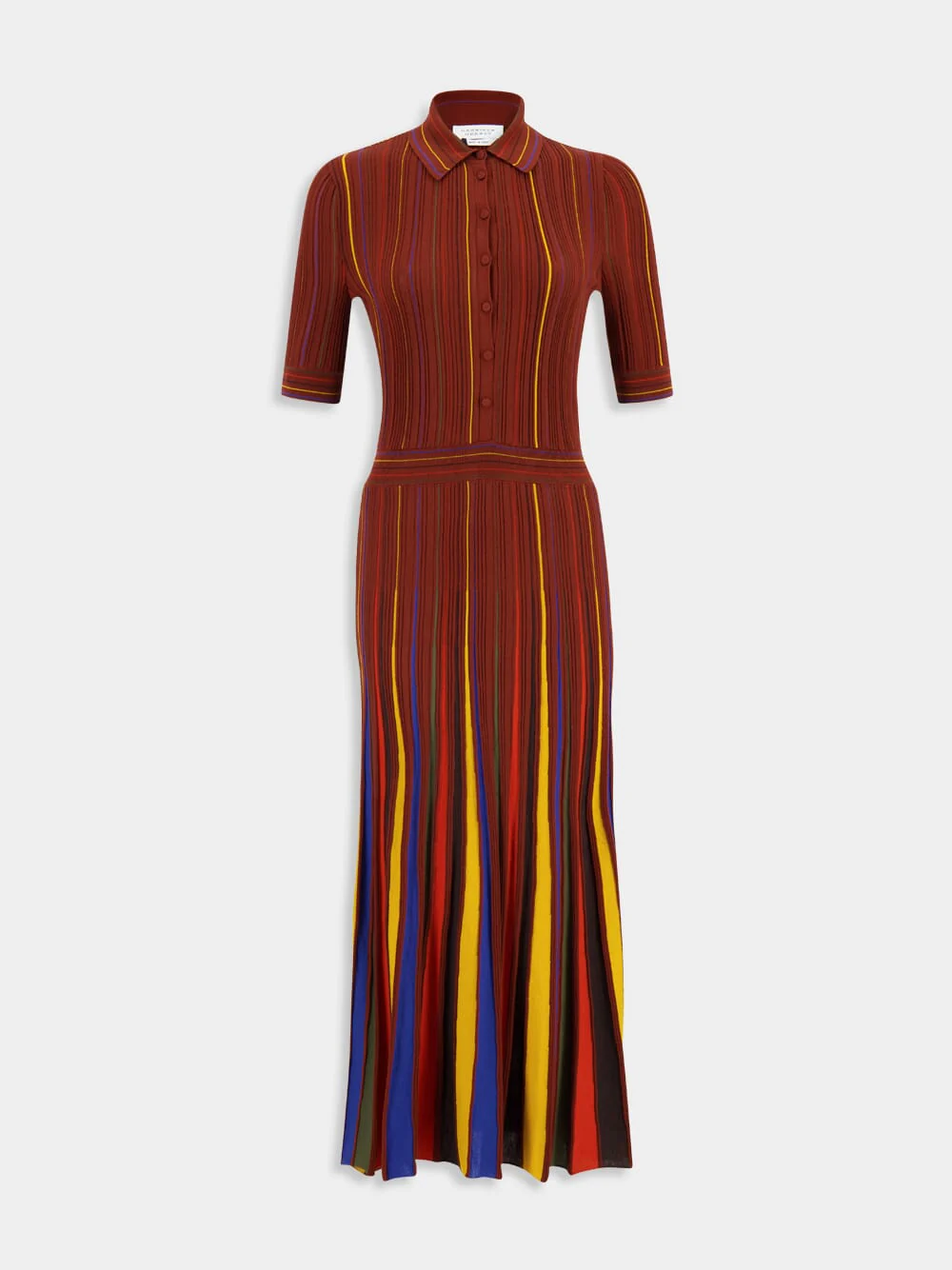 Burnt Sienna Calypso Pinstripe Knit Dress