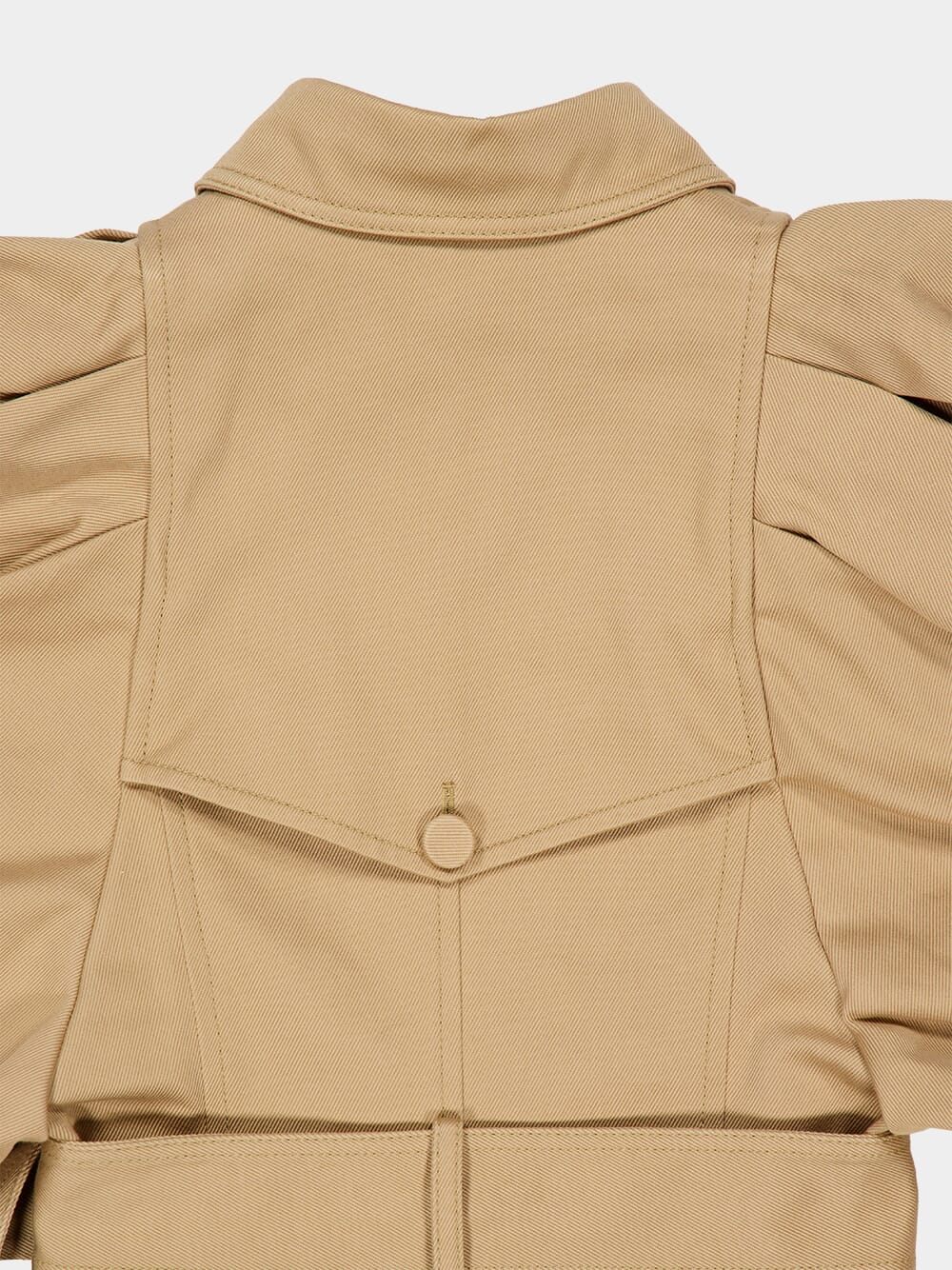 Camel Aeon Puff Sleeve Double-Breasted Trench Coat - Image 6