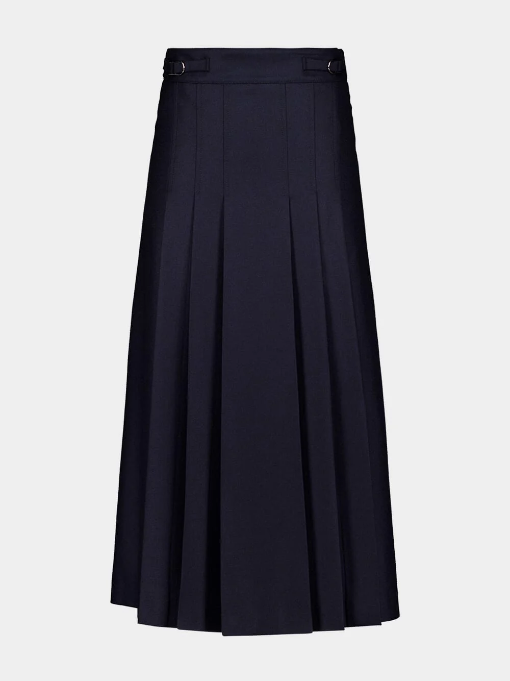 Blue Wesley Wool Midi Skirt