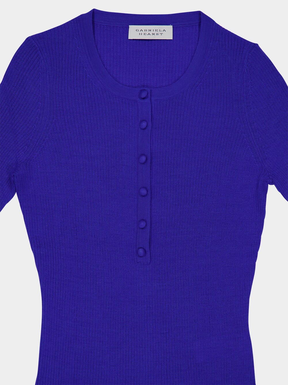 Sapphire Cashmere-Silk Henley Top - Image 3