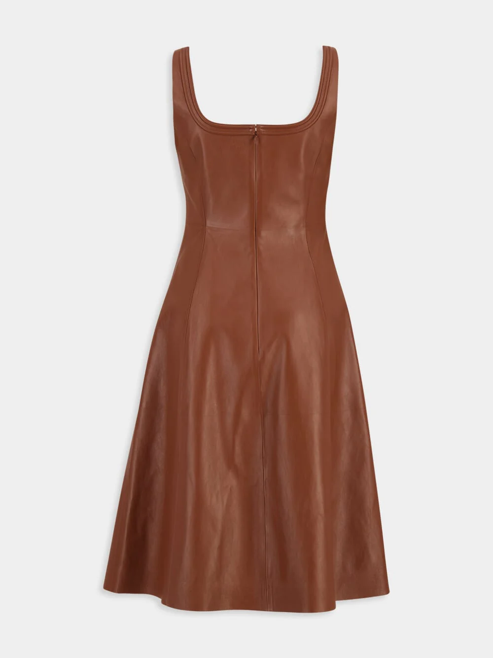 Cognac Adaline Leather Midi Dress - Image 2
