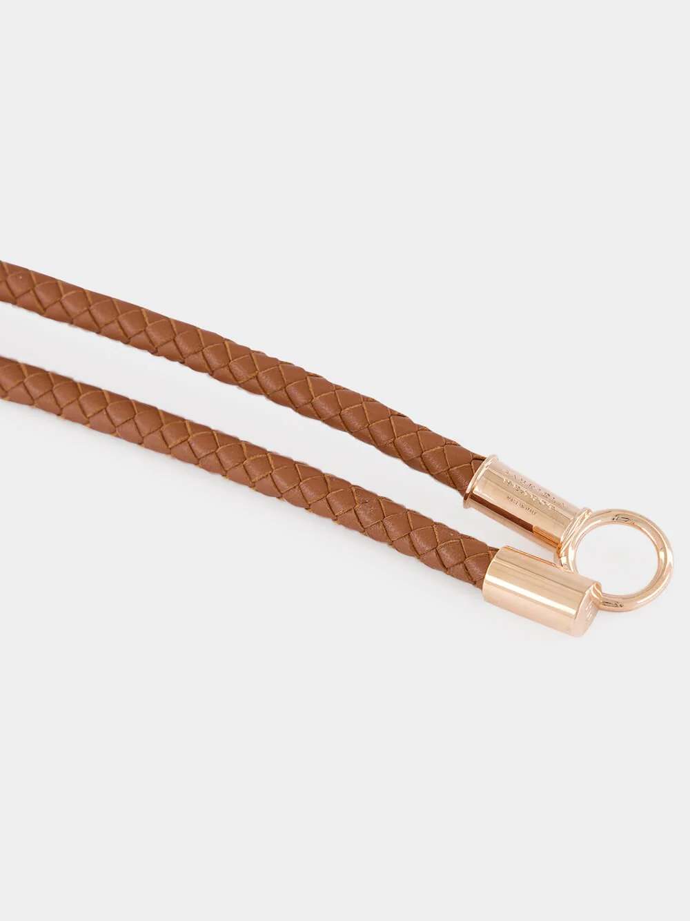 Cognac Braided Leather Rope Belt - Image 2