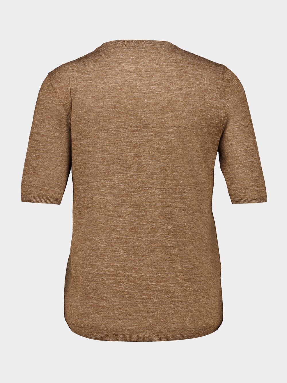 Chryse Knit T-Shirt in Chestnut Cashmere Silk - Image 2