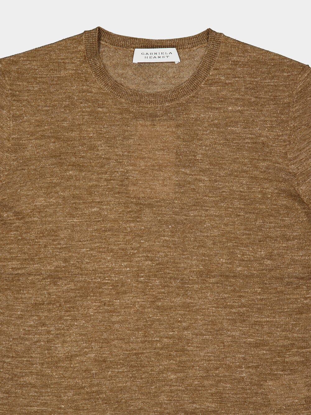 Chryse Knit T-Shirt in Chestnut Cashmere Silk - Image 3