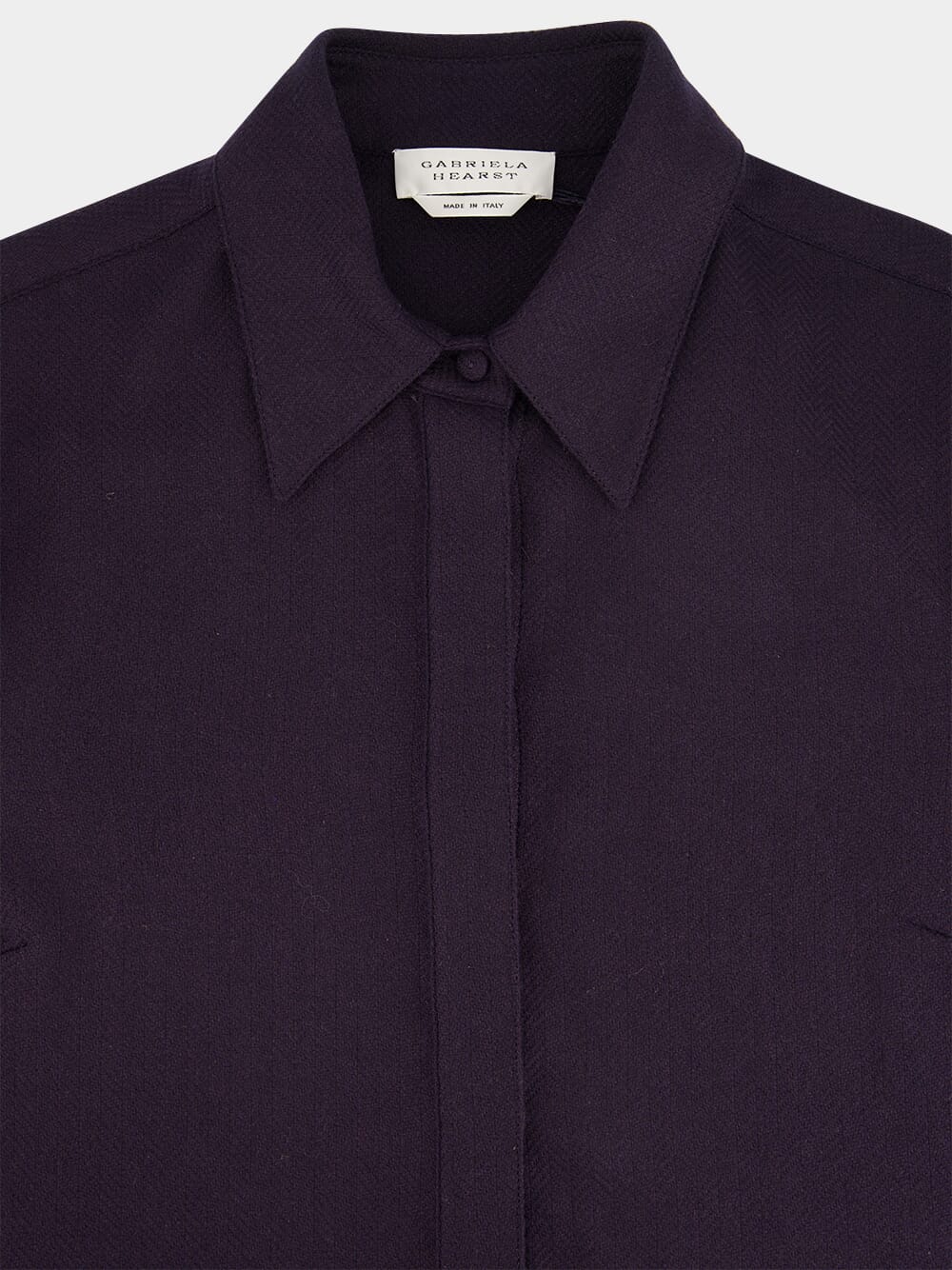 Dark Navy Blue Cashmere and Silk Long Sleeve Shirt - Image 3