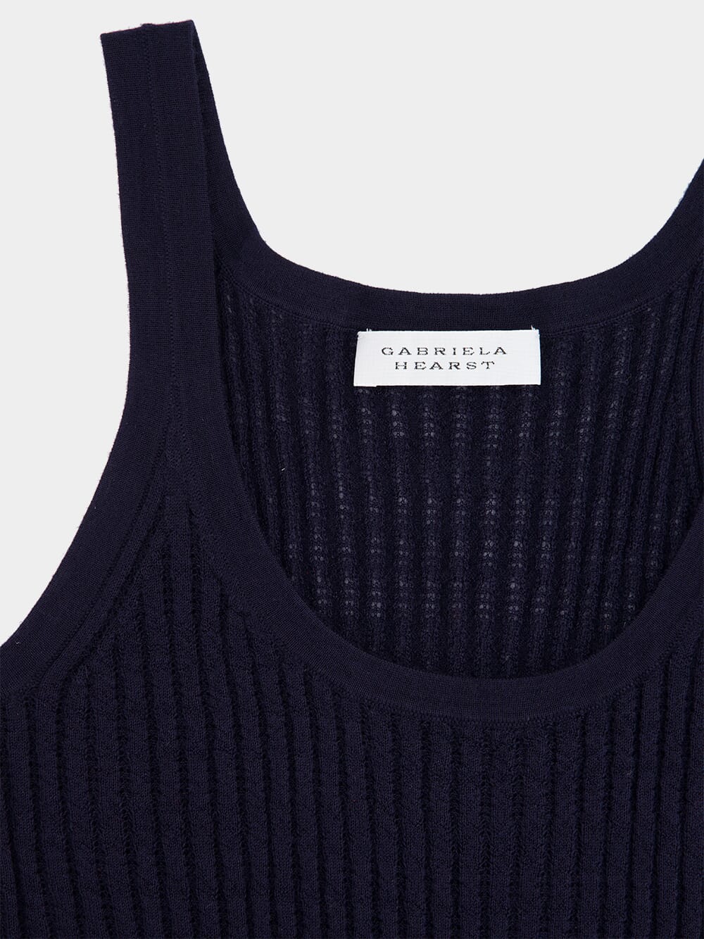 Dark Navy Nevin Pointelle Knit Tank Top - Image 3