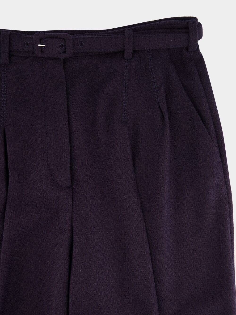 Dark Navy Vargas Straight-Leg Pants in Cashmere and Silk - Image 3