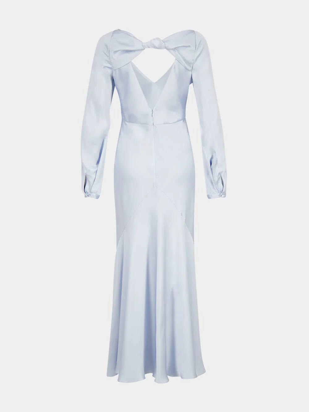 Peyton Maxi Dress In Light Blue Silk Satin - Image 2