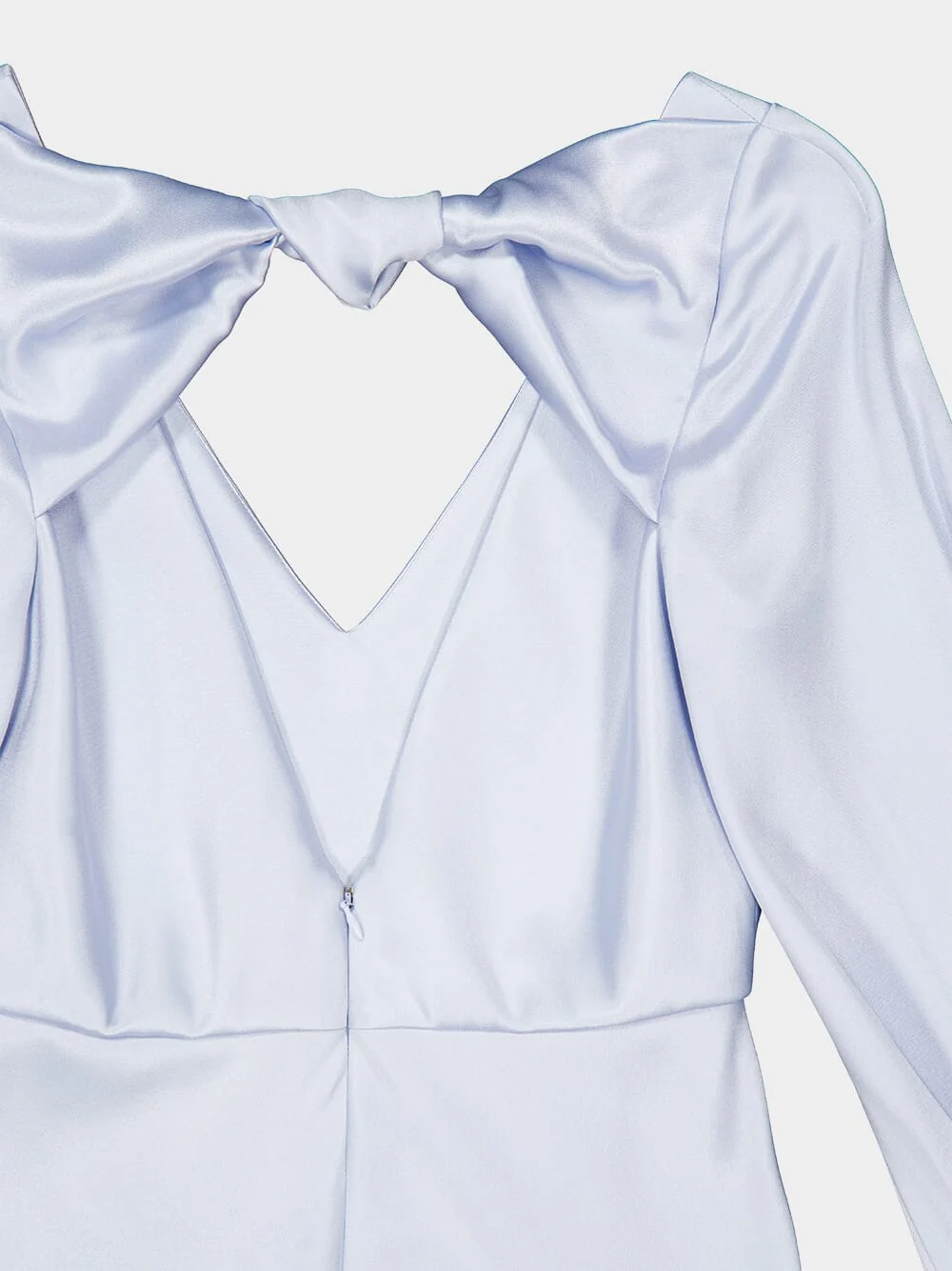 Peyton Maxi Dress In Light Blue Silk Satin - Image 5