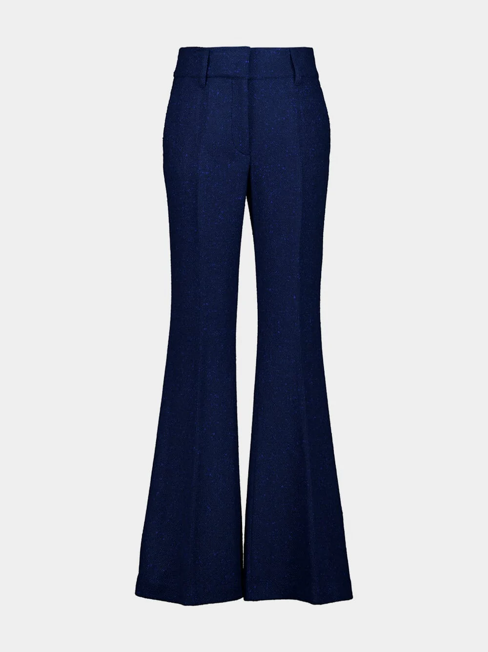 Electric Navy Speckled Cashmere Flare Pants