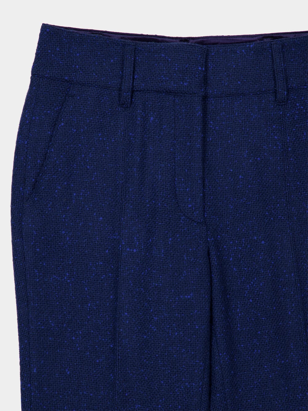 Electric Navy Speckled Cashmere Flare Pants - Image 5