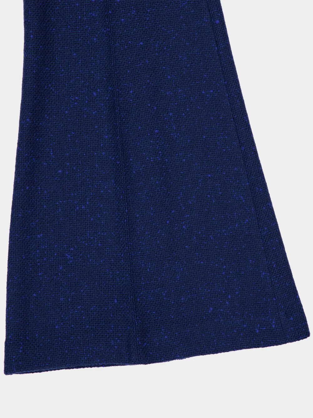 Electric Navy Speckled Cashmere Flare Pants - Image 6