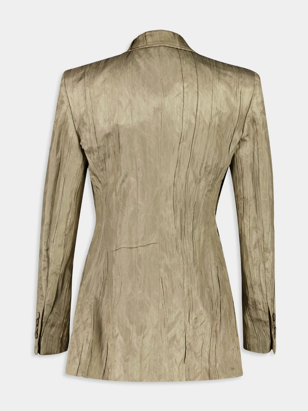 Gunmetal Mairi Crinkled Silk Blazer - Image 2