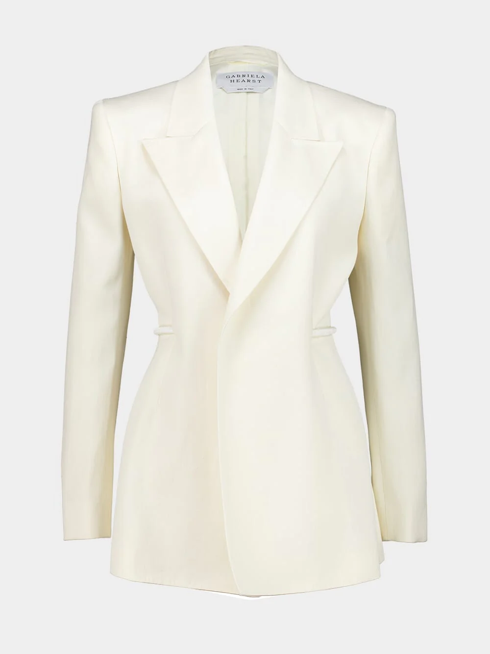 Ivory Linen Rope Waist Blazer