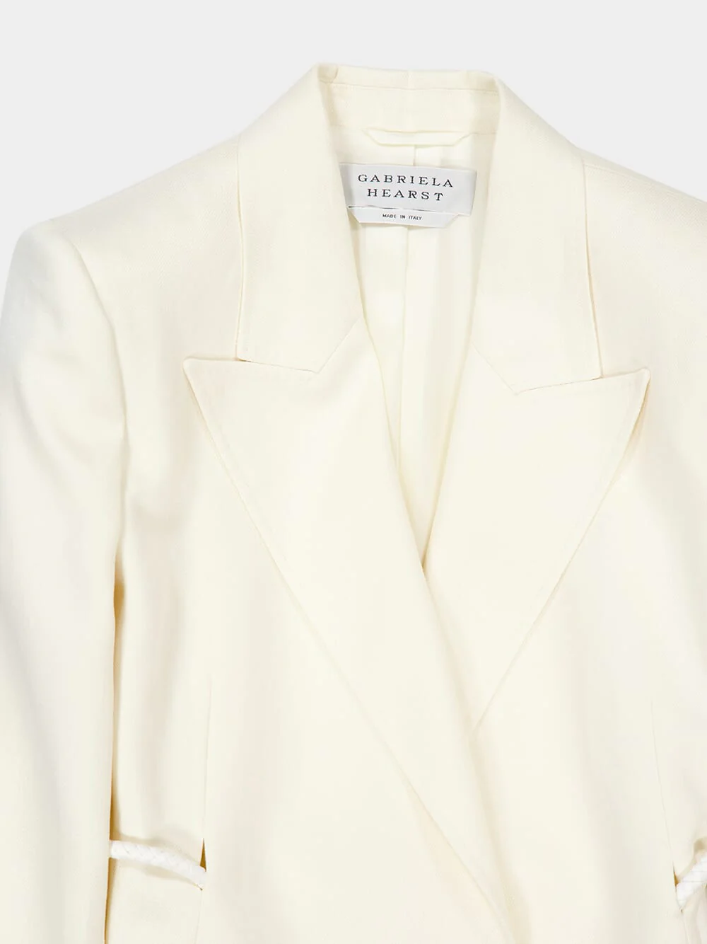 Ivory Linen Rope Waist Blazer - Image 3