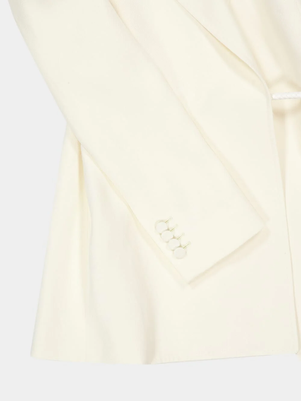 Ivory Linen Rope Waist Blazer - Image 4