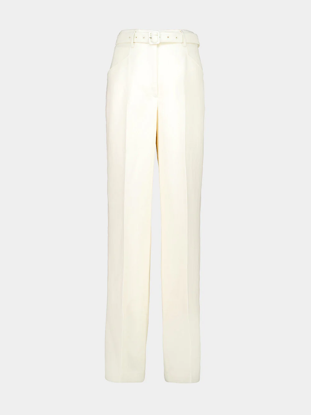 Ivory Norman Straight-Leg Tweed Pants