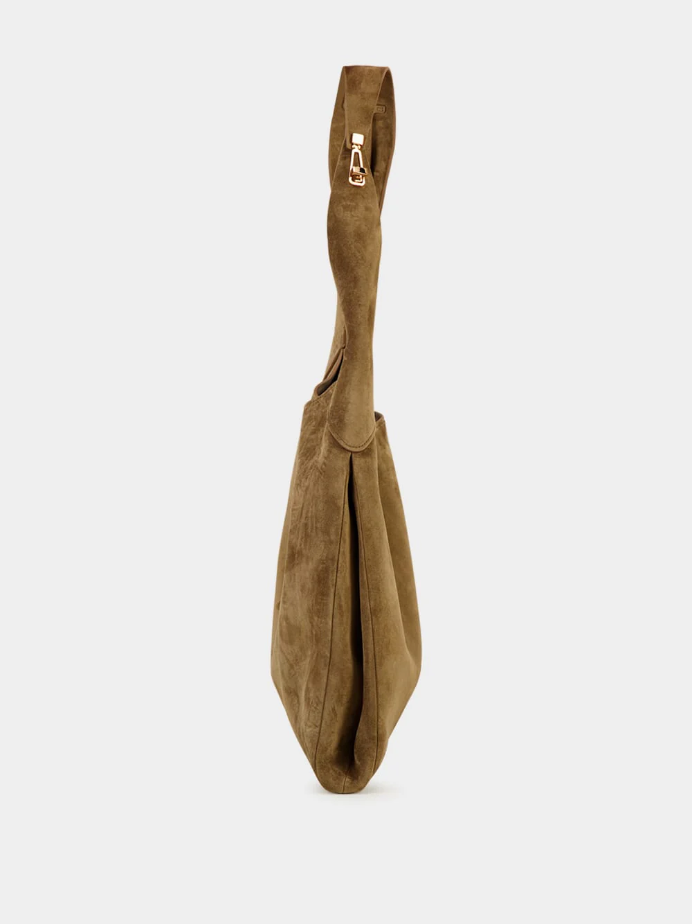 Large Dark Sand Suede Hobo Tote Bag - Image 3