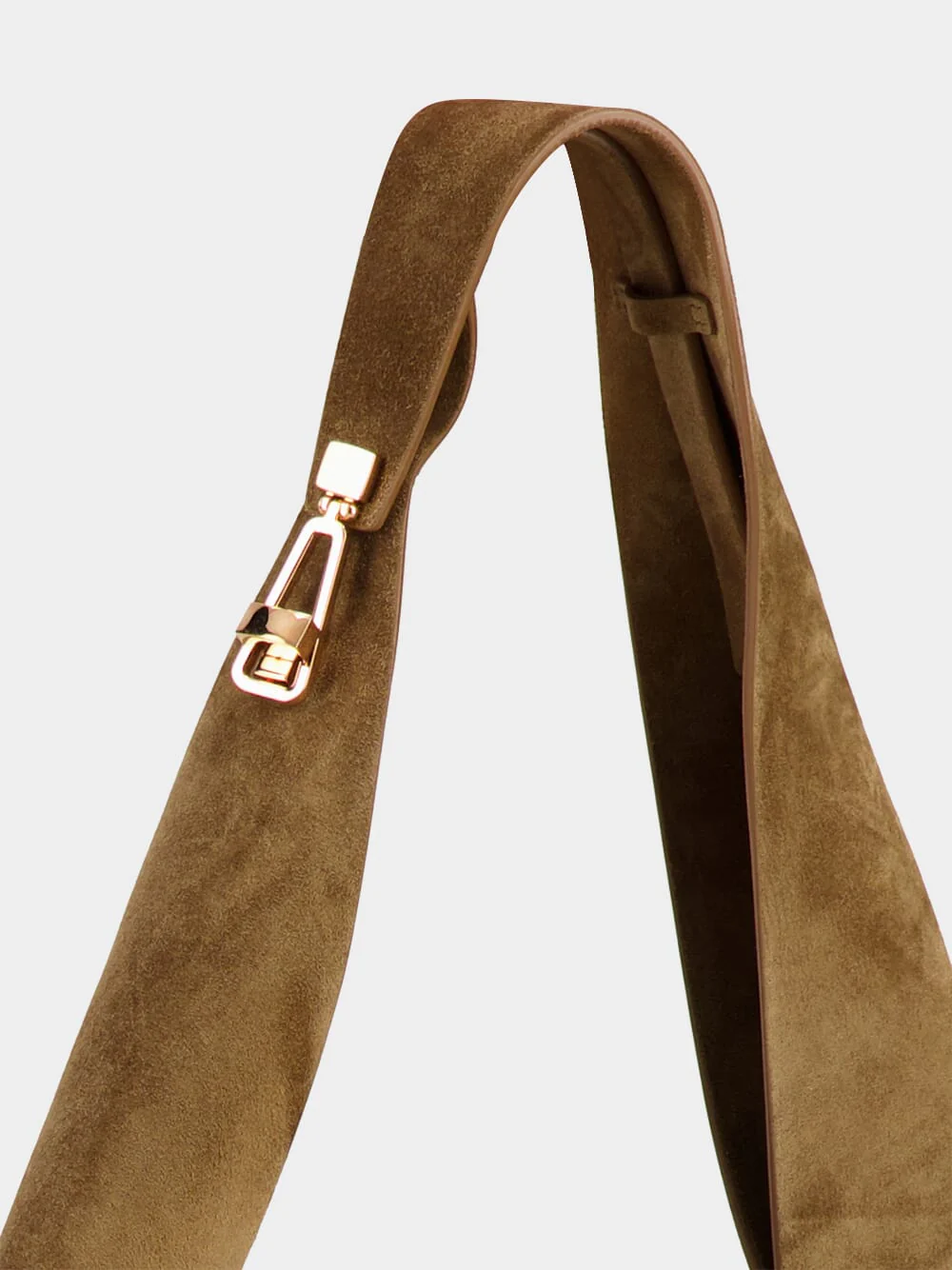Large Dark Sand Suede Hobo Tote Bag - Image 6