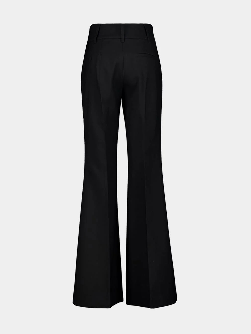 Navy Wool-Cashmere Flared Trousers - Image 2