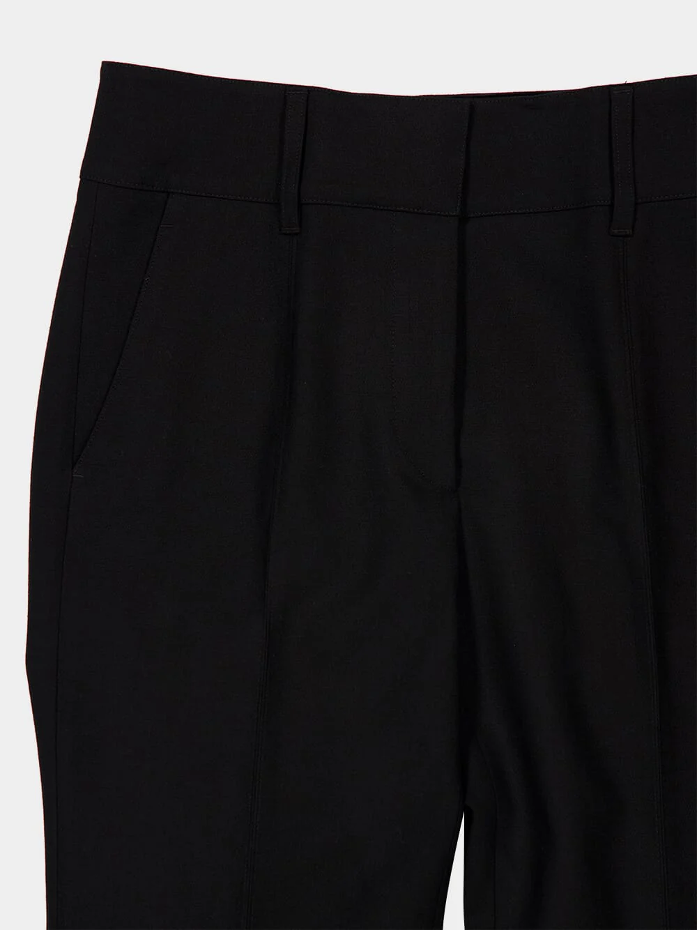 Navy Wool-Cashmere Flared Trousers - Image 3