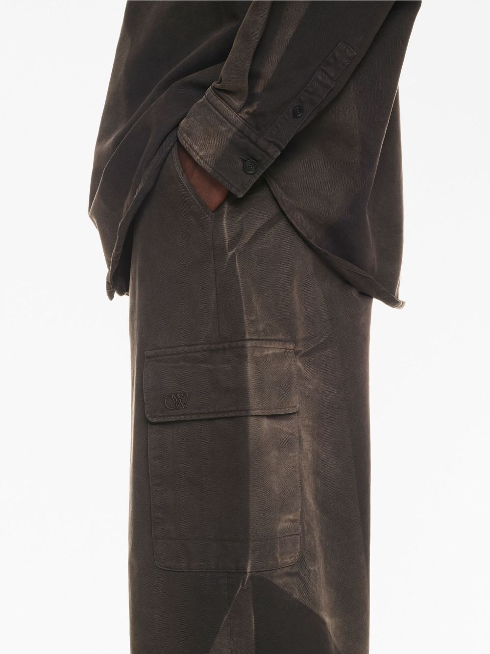 Garment-Dyed Cotton Cargo Pants - Image 4
