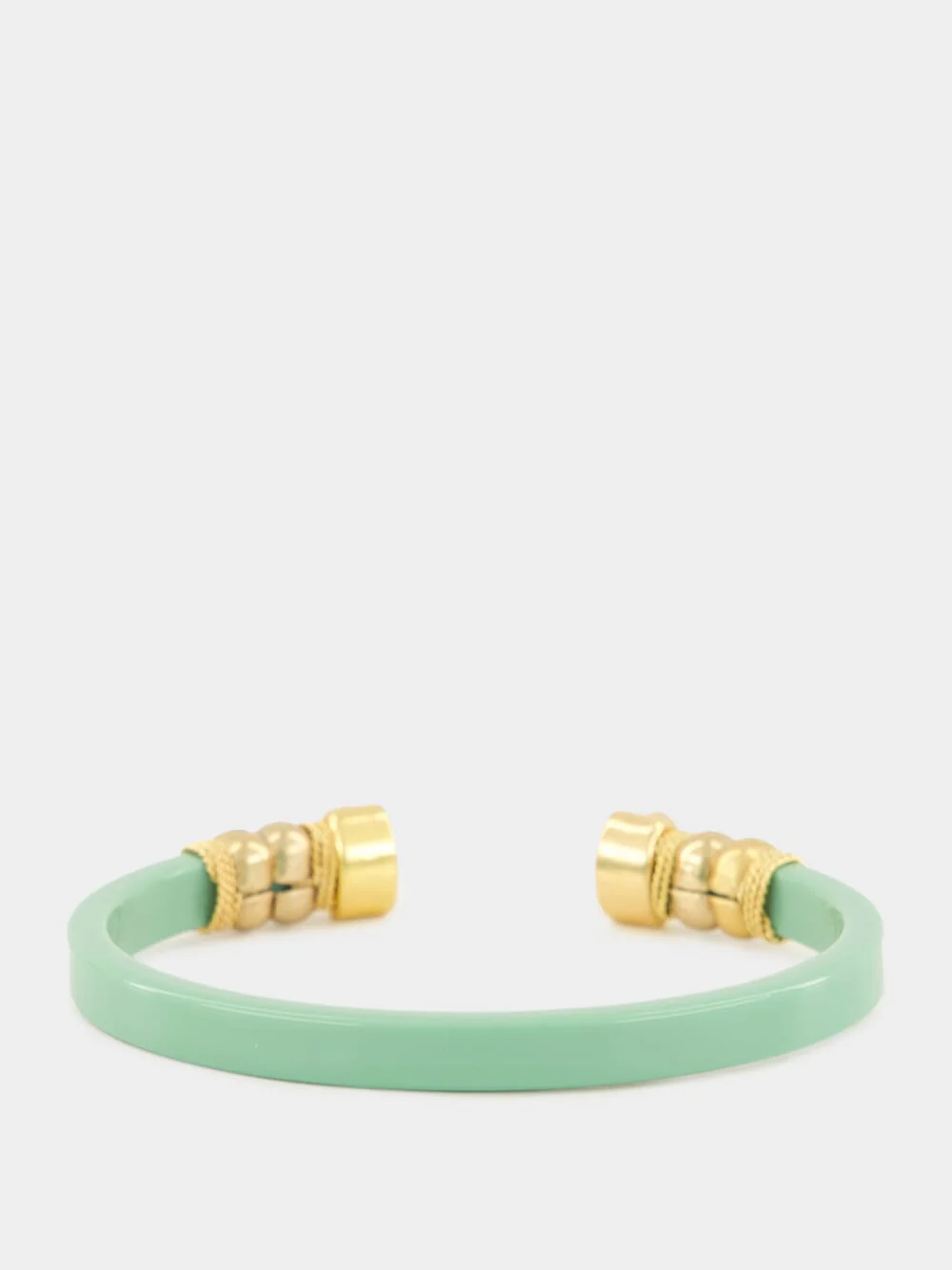 Green Sarina Open Bangle with Semi-Precious Stones - Image 2