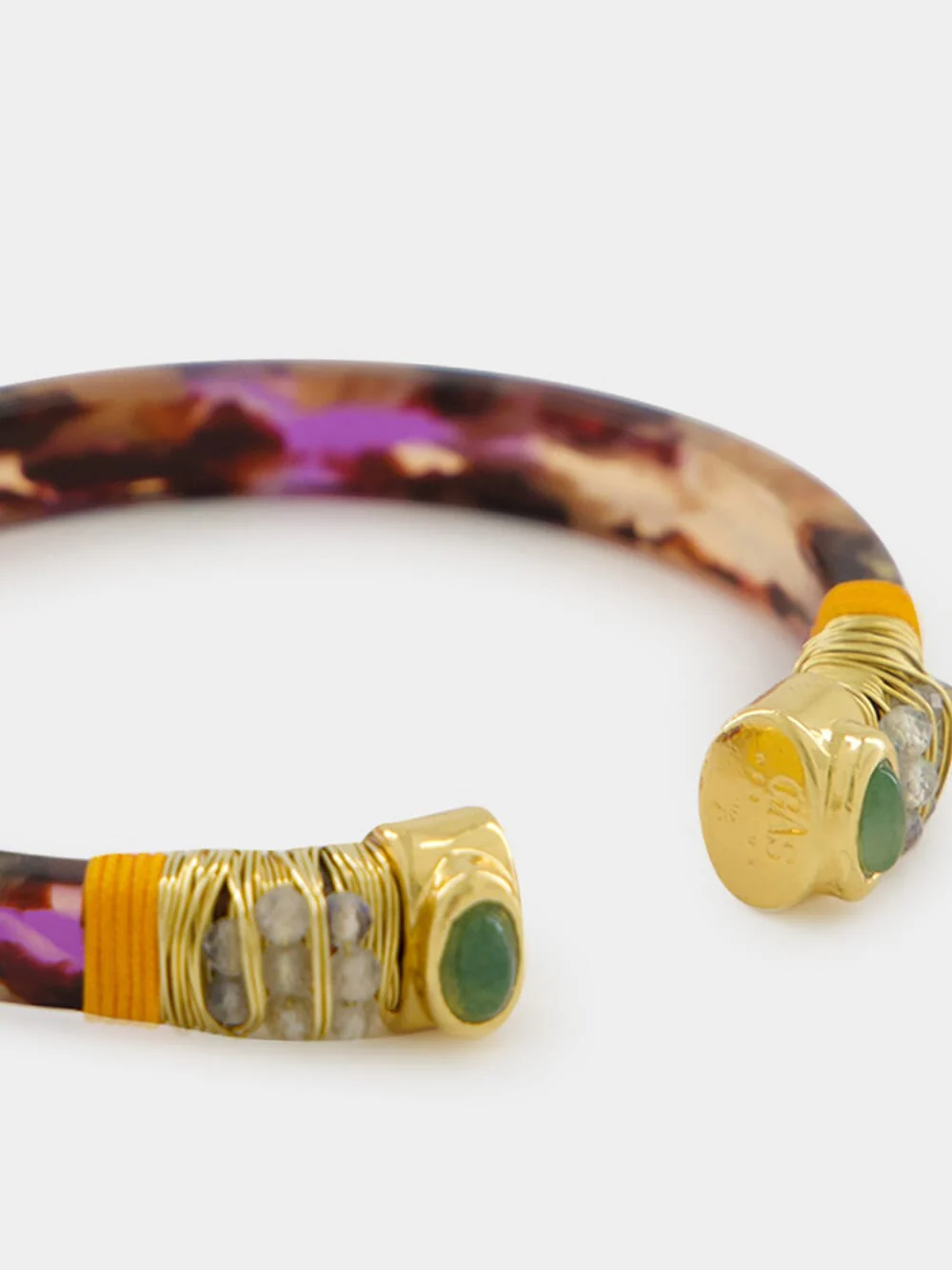 Orange Multicoloured Sarina Open Bangle - Image 3