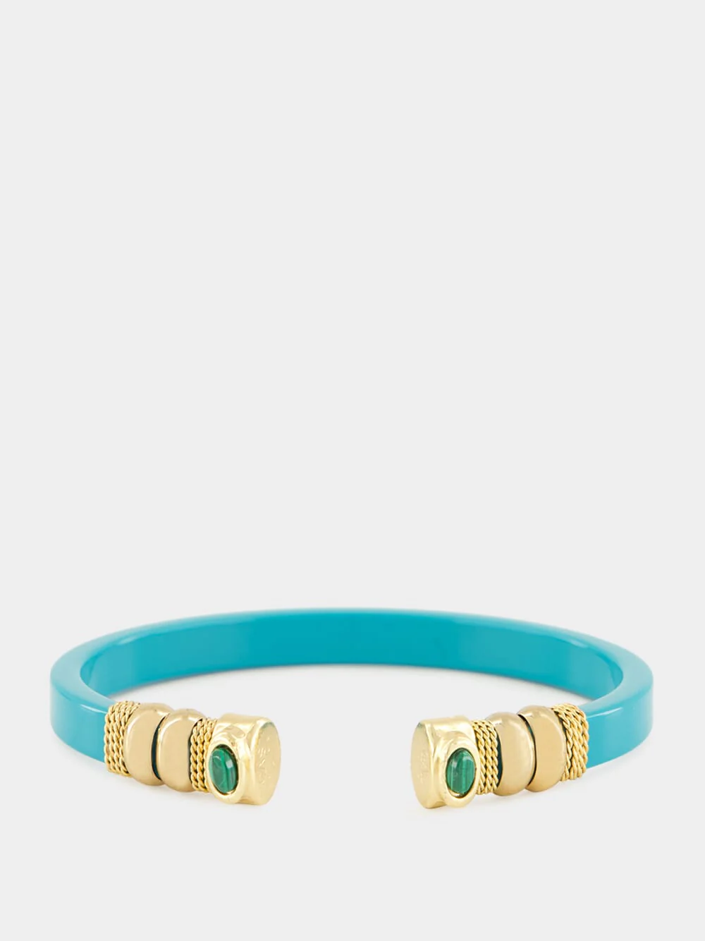 Turquoise Sarina Open Bangle with Semi-Precious Stones