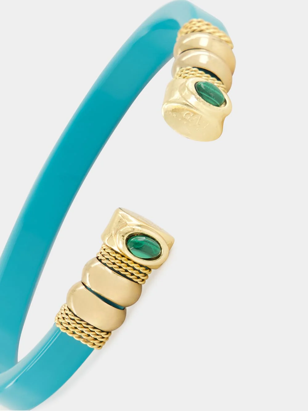 Turquoise Sarina Open Bangle with Semi-Precious Stones - Image 3