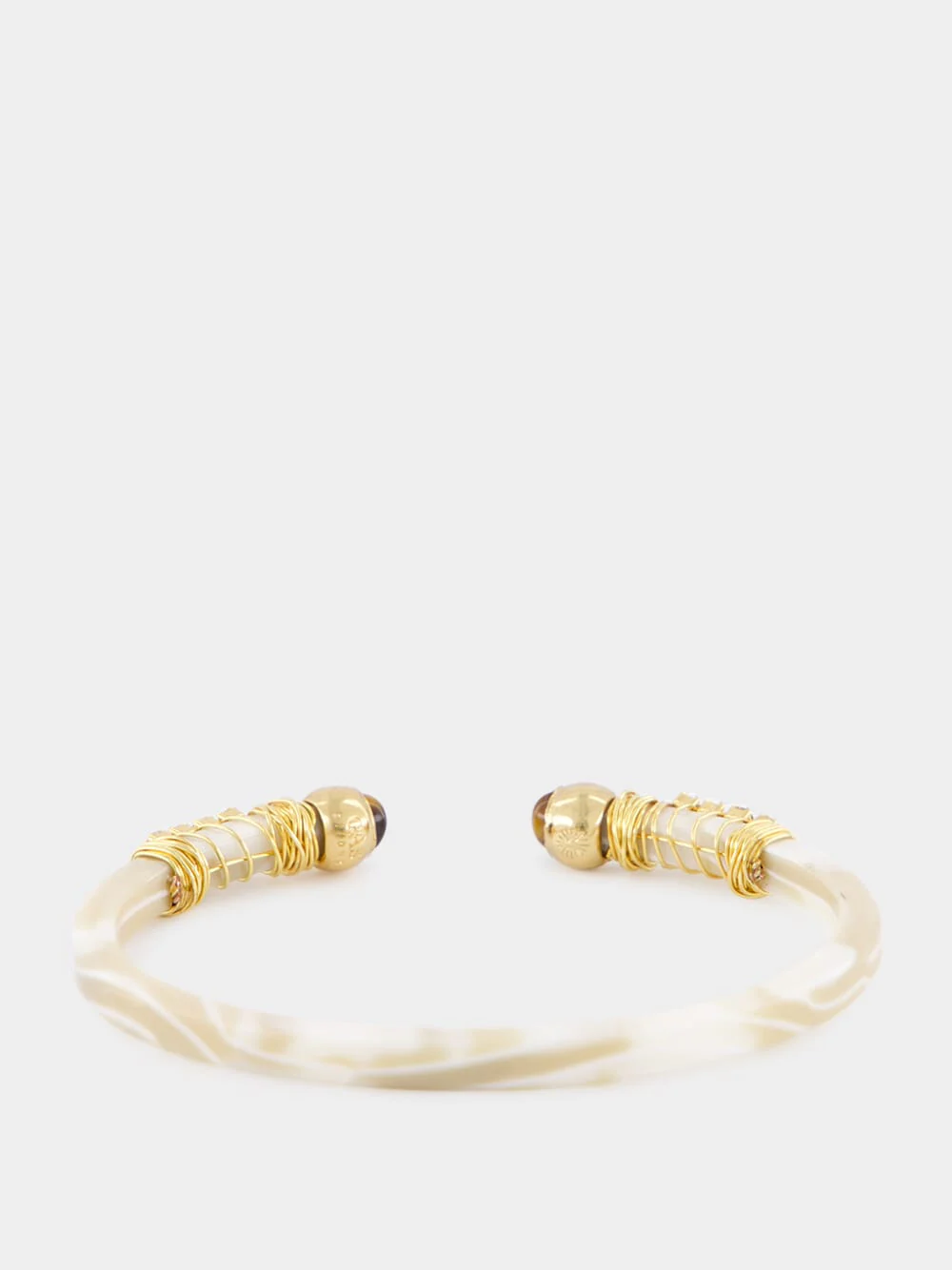 White Sari Gold-Plated Bracelet - Image 2