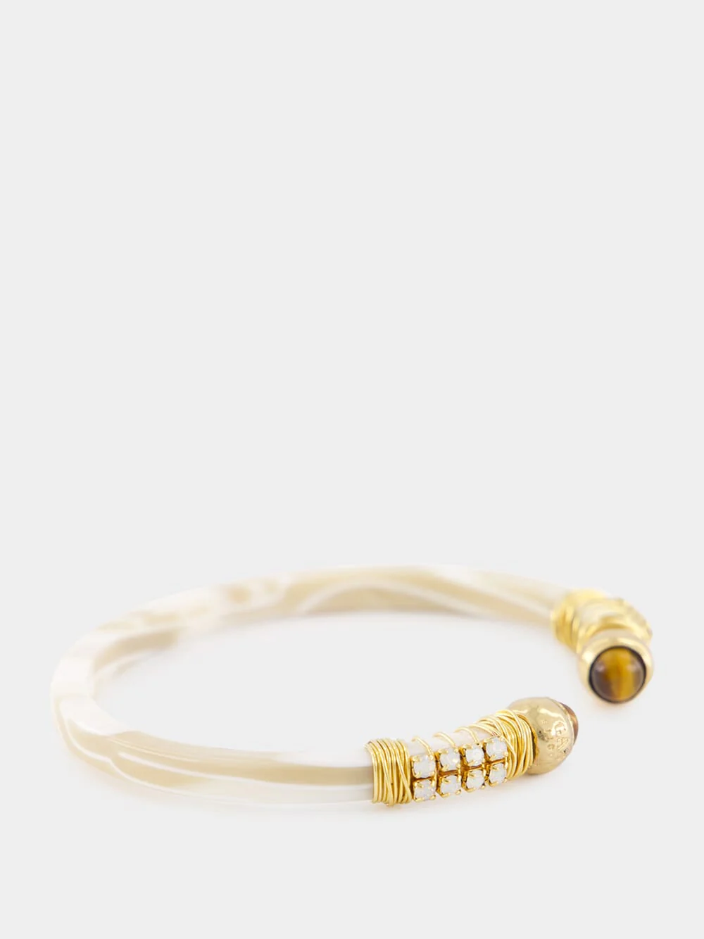 White Sari Gold-Plated Bracelet - Image 3