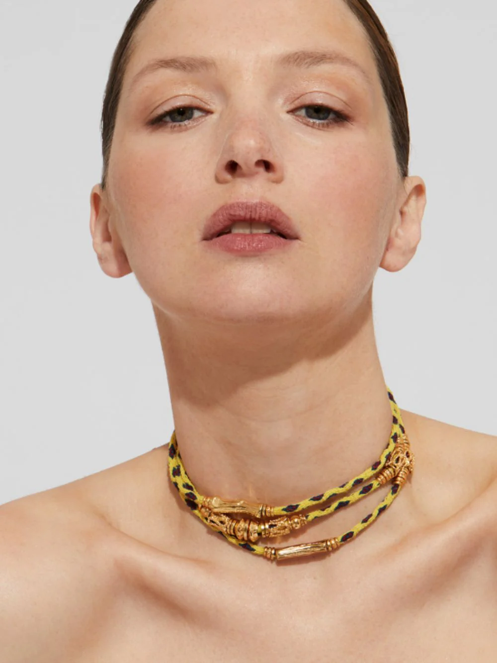 Yellow Lima Alpaca Long Necklace - Image 2