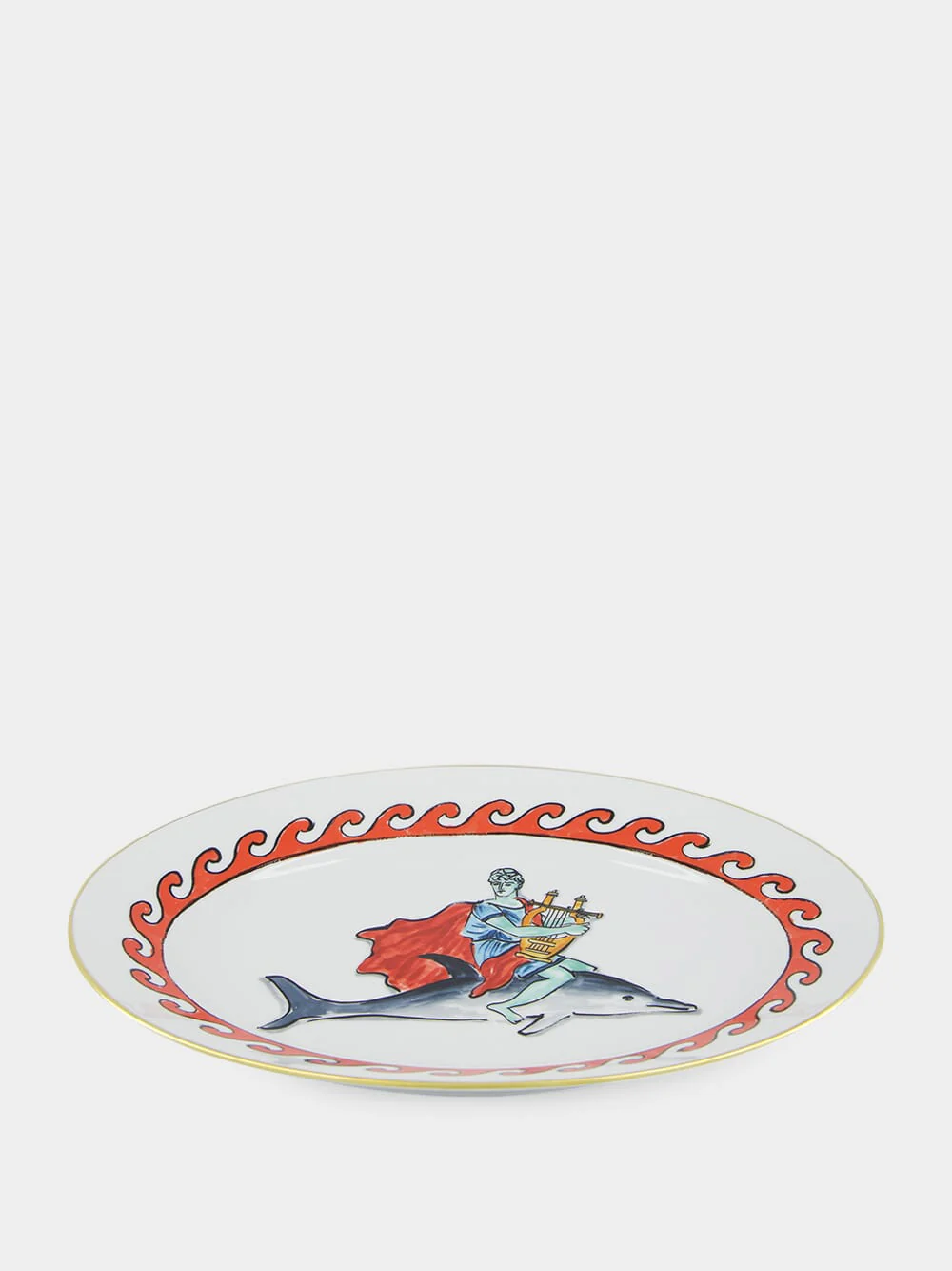 Il Viaggio Di Nettuno Dolphin White Large Oval Platter - Image 3