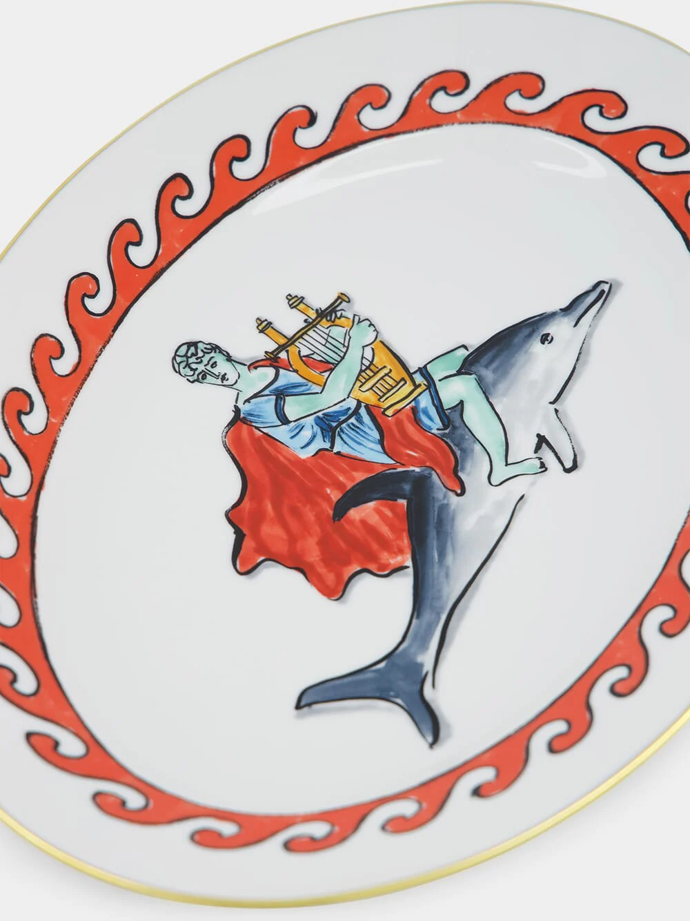 Il Viaggio Di Nettuno Dolphin White Large Oval Platter - Image 5