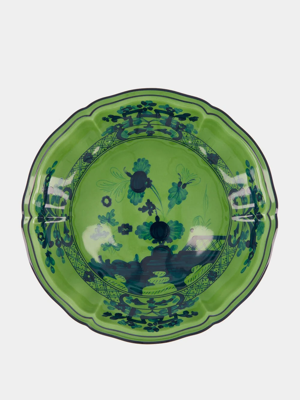 Malachite Oriente Italiano Porcelain Fruit Holder