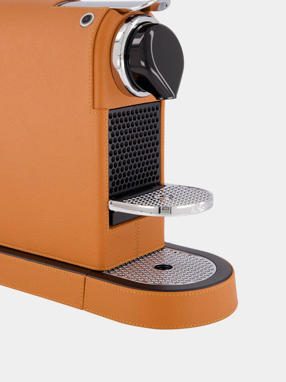 Brown Leather Espresso Machine 220V - Image 4