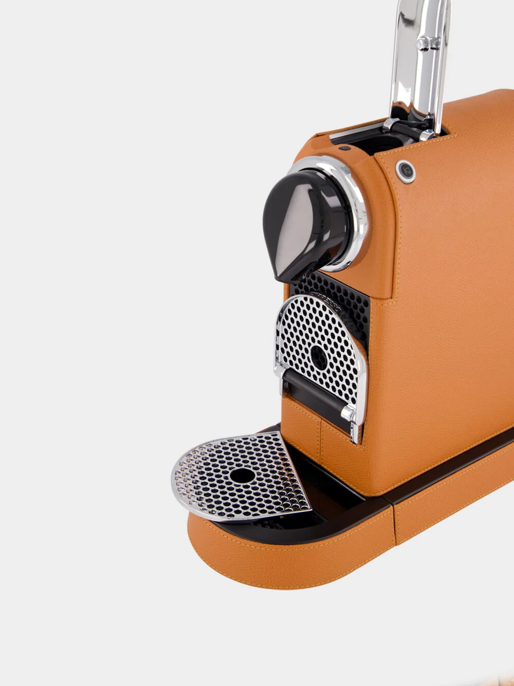 Brown Leather Espresso Machine 220V - Image 5