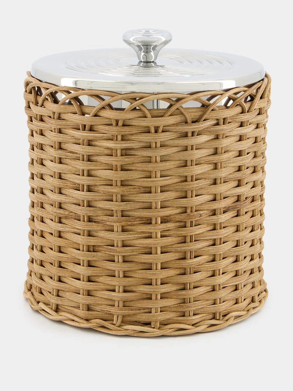 Large Dark Rattan Ice Bucket