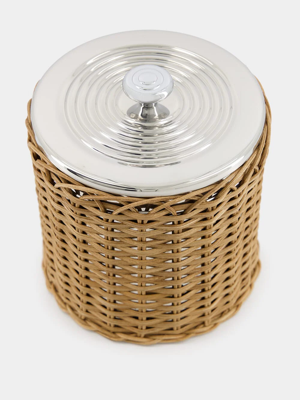 Large Dark Rattan Ice Bucket - Image 2