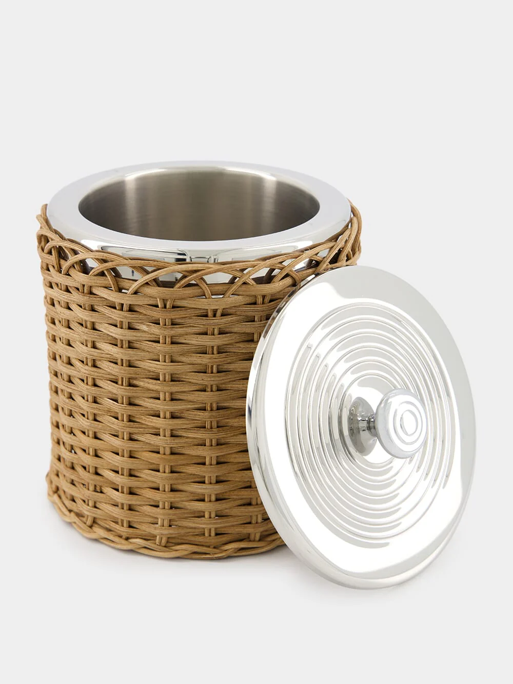 Large Dark Rattan Ice Bucket - Image 3