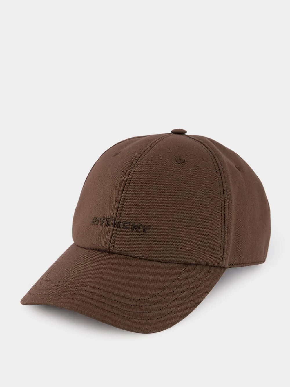 Brown Cotton Curved Cap